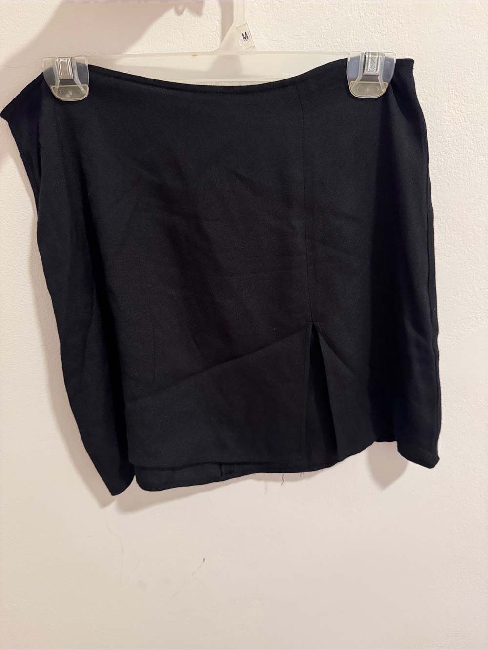 Reformation Black Mini Skirt with Front Slit